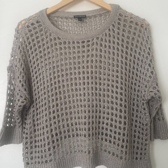 EXPRESS Cropped open stitch sweater - Picture 1 of 2